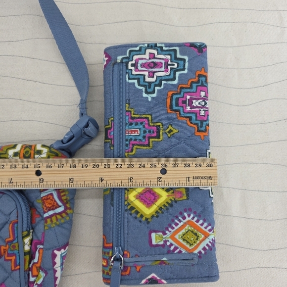 Vera Bradley Womems Crossbody Hip Pack & Wallet Blue Painted Medallons Bag Purse - Picture 10 of 14